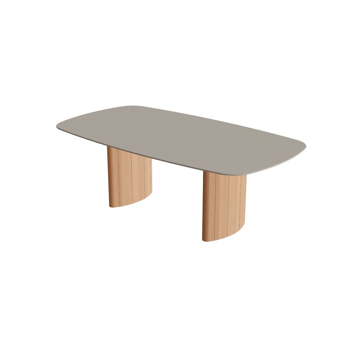 Royal Botania Regaliz Tisch oval 220 x 120 cm, Esstisch, Fuß Teak, Keramik perlgrau (Pearl Grey)