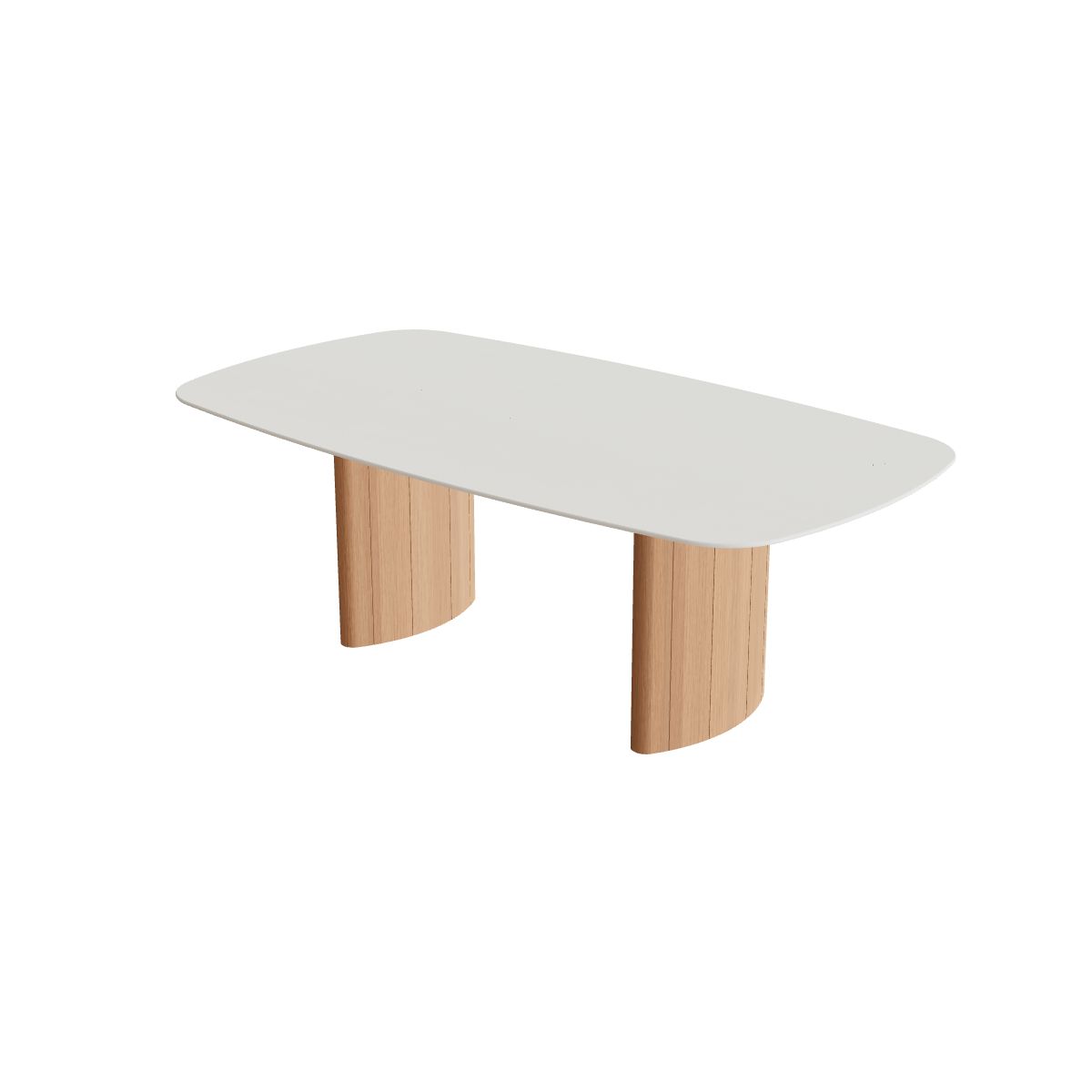Royal Botania Regaliz Tisch oval 220 x 120 cm, Esstisch, Fuß Teak, Keramik weiß (white)