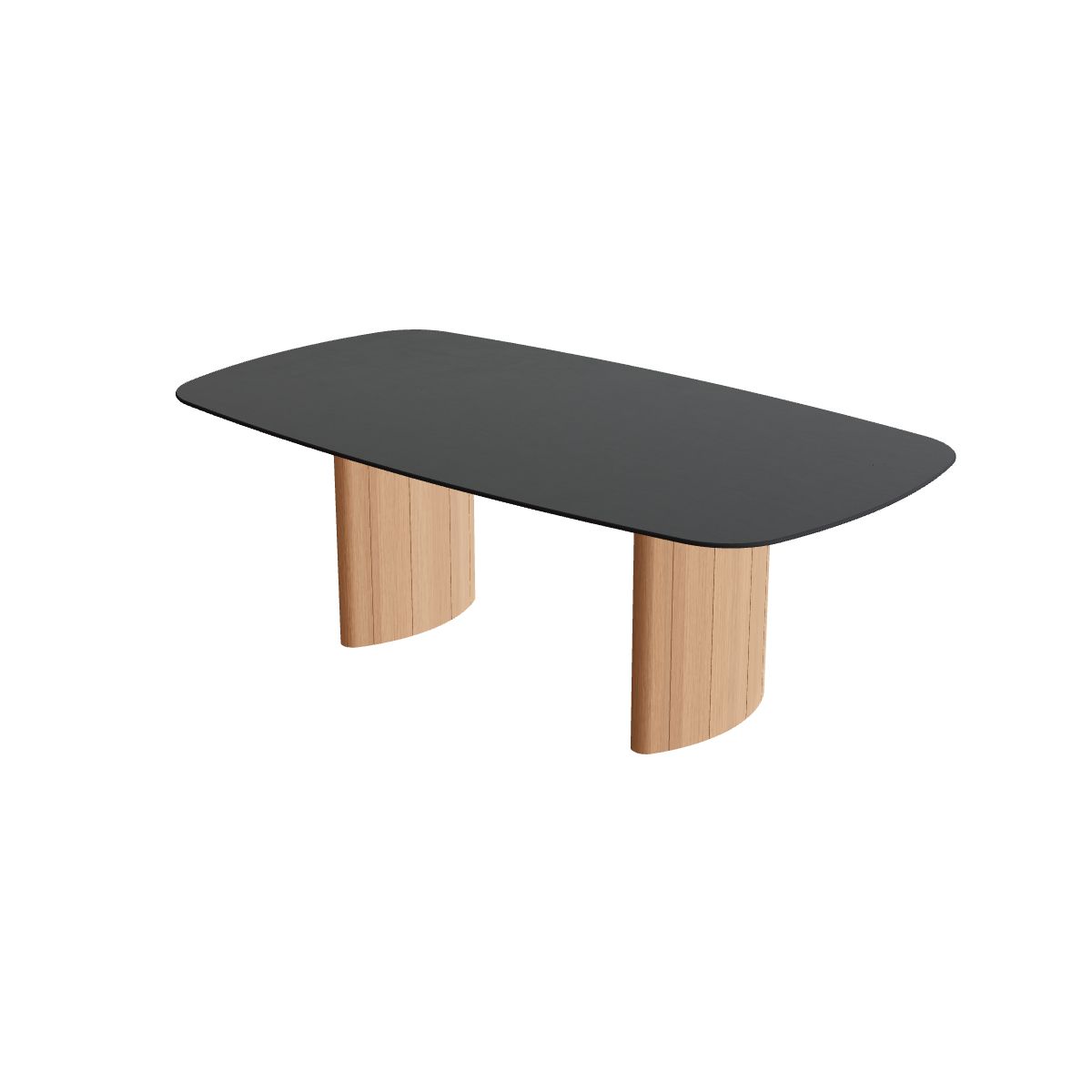 Royal Botania Regaliz Tisch oval 220 x 120 cm, Esstisch, Fuß Teak, Keramik schwarz (black)
