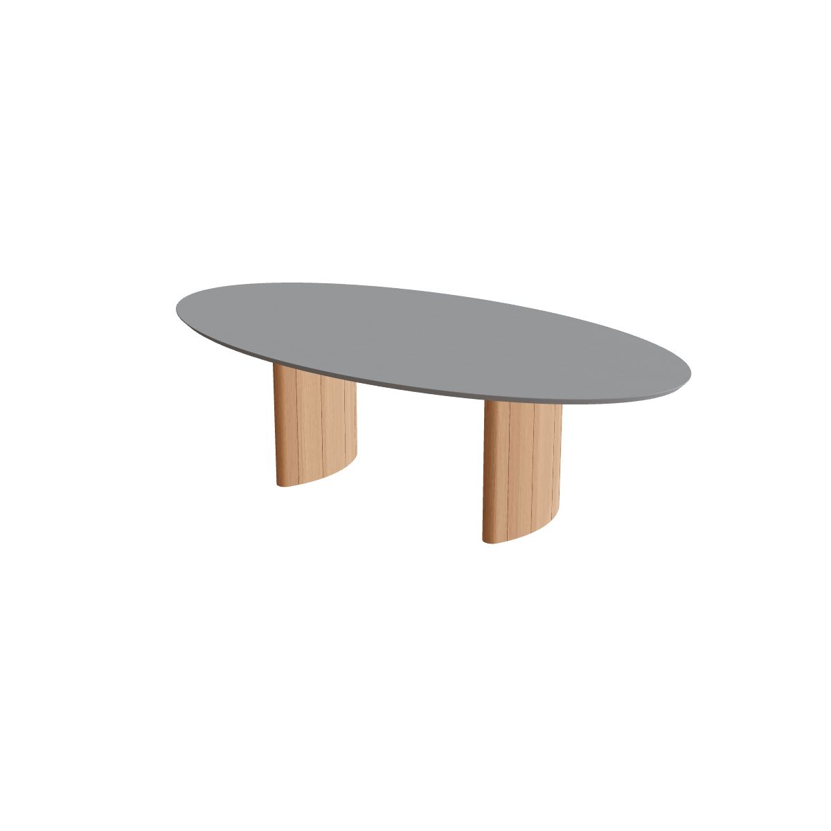 Royal Botania Regaliz Tisch Ellipse 250 x 130 cm, Esstisch, Fuß Teak, Beton zementgrau (cement grey)