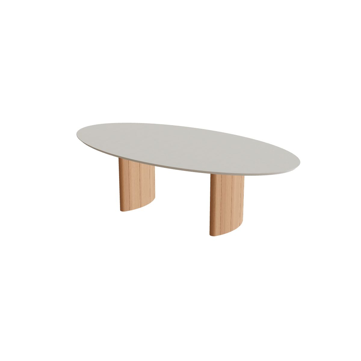 Royal Botania Regaliz Tisch Ellipse 250 x 130 cm, Esstisch, Fuß Teak, Beton sand (desert)