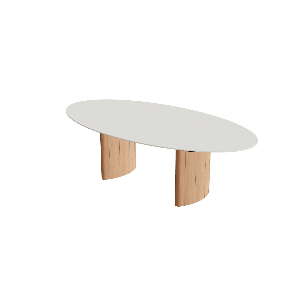Royal Botania Regaliz Tisch Ellipse 250 x 130 cm, Esstisch, Fuß Teak, Keramik weiß (white)