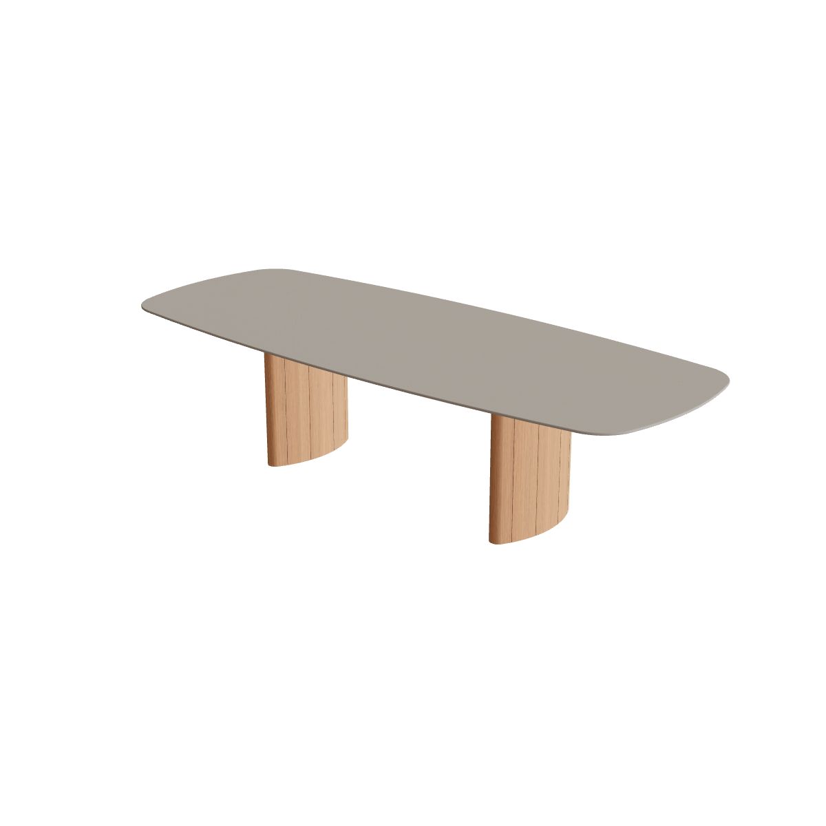 Royal Botania Regaliz Tisch oval 300 x 120 cm, Esstisch, Fuß Teak, Keramik perlgrau (Pearl Grey)
