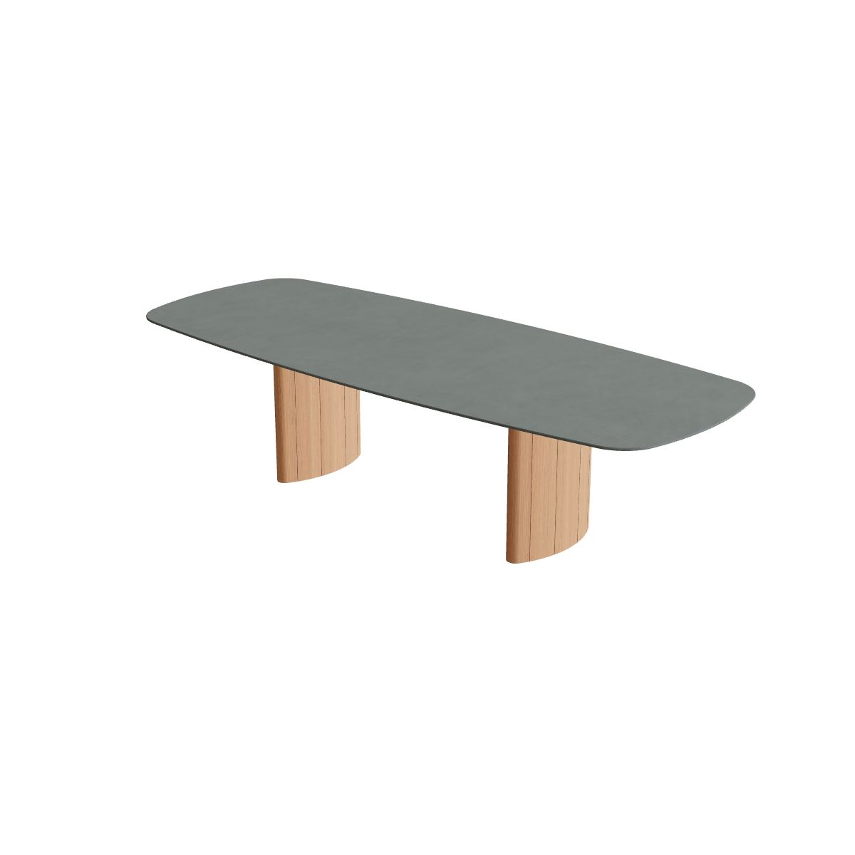 Royal Botania Regaliz Tisch oval 300 x 120 cm, Esstisch, Fuß Teak, Keramik steingrün (Verdezza Amazon)
