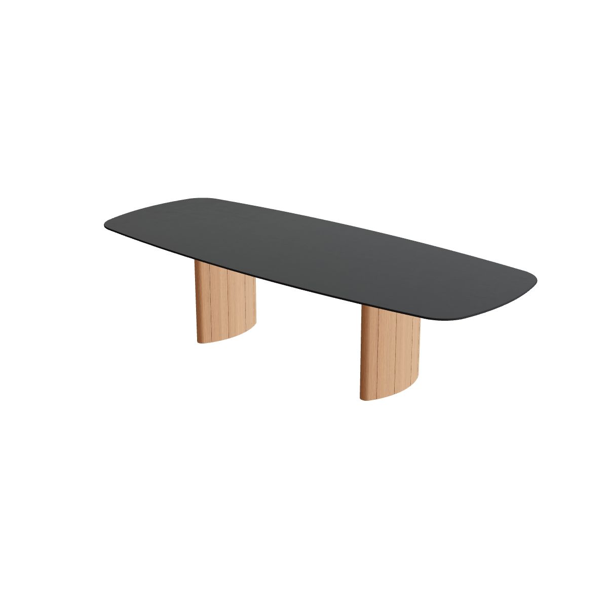 Royal Botania Regaliz Tisch oval 300 x 120 cm, Esstisch, Fuß Teak, Keramik schwarz (black)