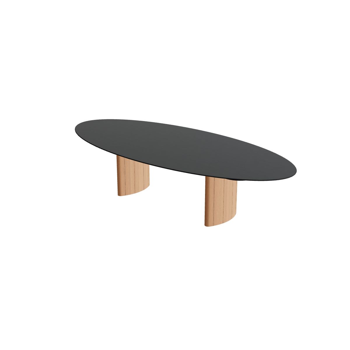 Royal Botania Regaliz Tisch Ellipse 320 x 140 cm, Esstisch, Fuß Teak, Keramik schwarz (black)