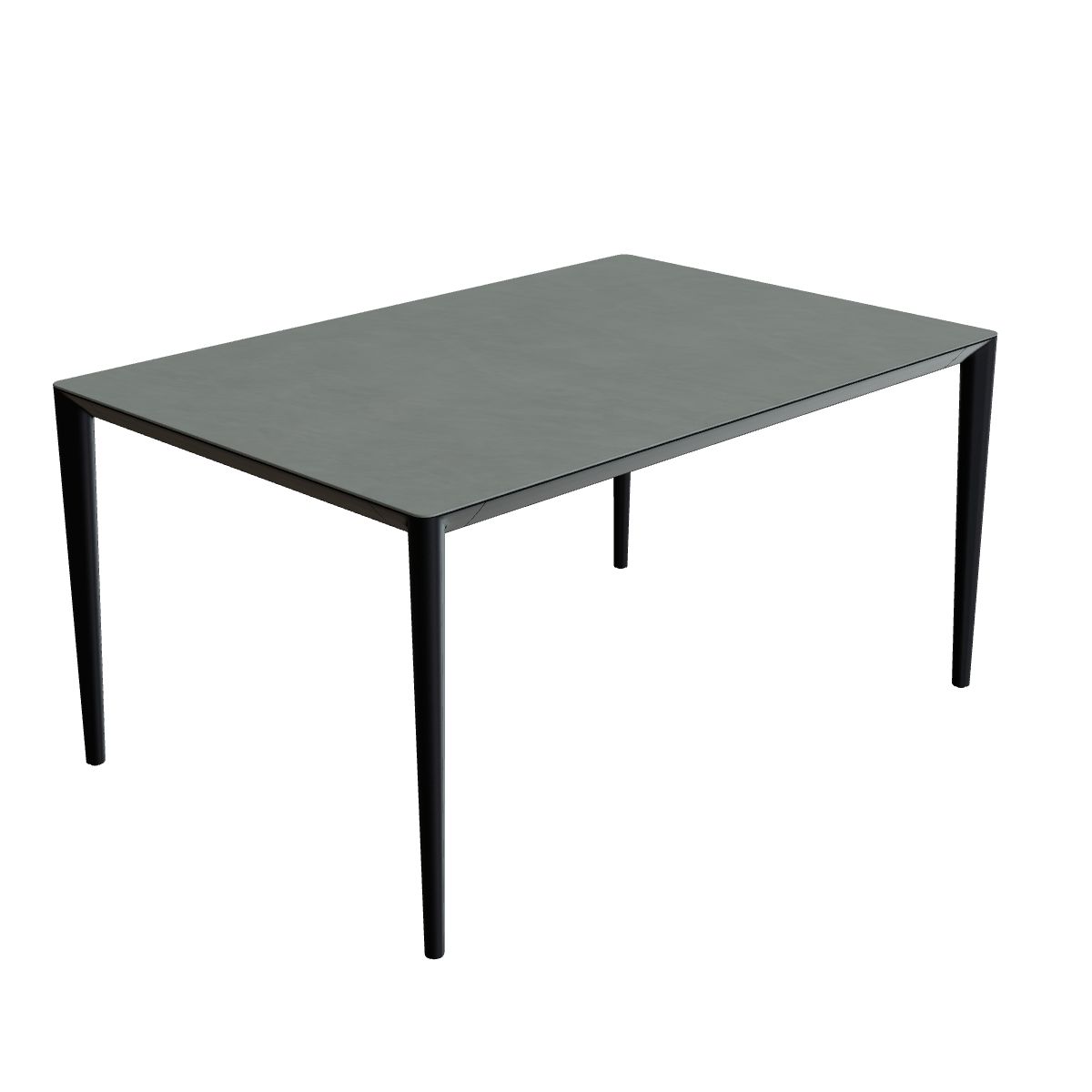 Royal Botania U-Nite Esstisch 150 x 100 cm, Gestell Aluminium anthrazit, Platte Keramik steingrün (Verdezza Amazon)