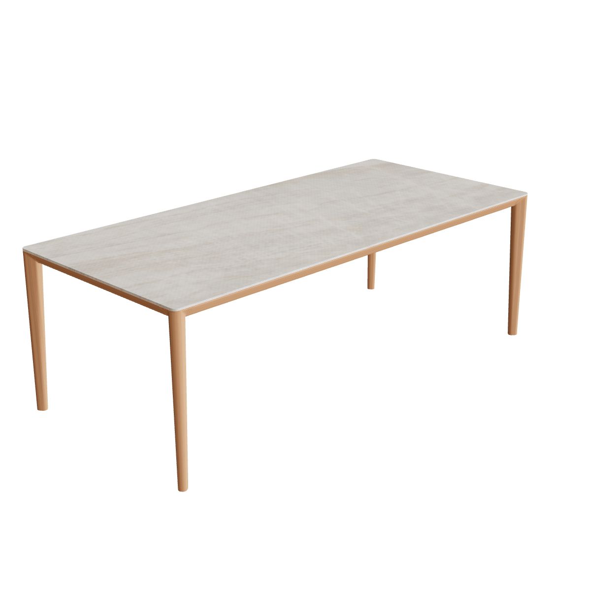 Royal Botania U-Nite Esstisch 220 x 100 cm, Gestell Teak, Platte Keramik grau-braun geädert (Strato Quartz)