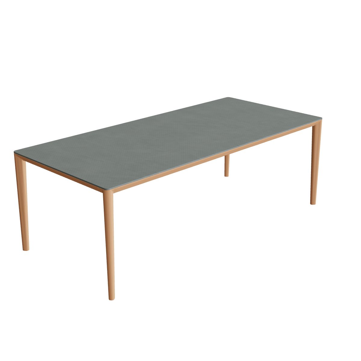 Royal Botania U-Nite Esstisch 220 x 100 cm, Gestell Teak, Platte Keramik steingrün (Verdezza Amazon)