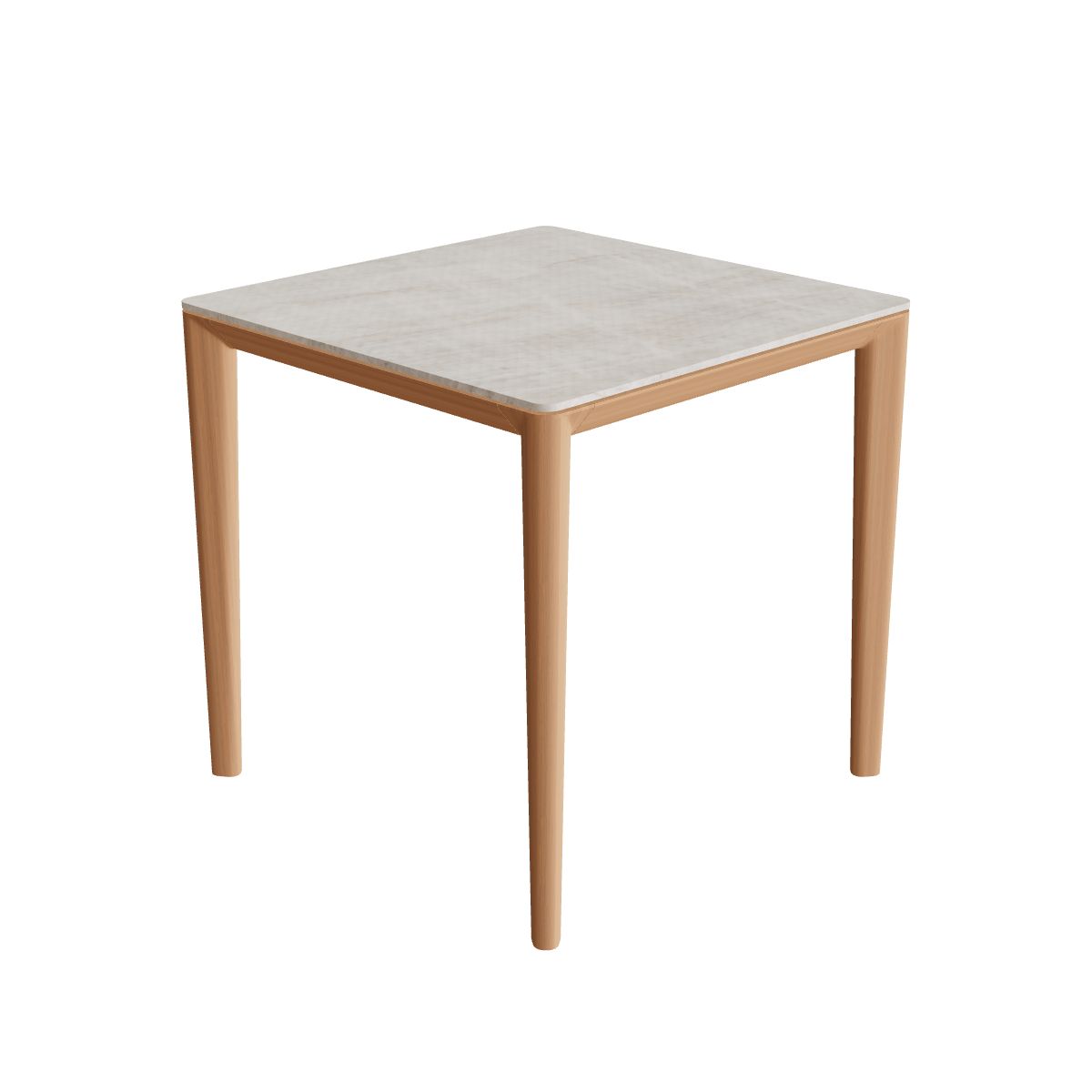 Royal Botania U-Nite Esstisch 75 x 75 cm, Gestell Teak, Platte Keramik grau-braun geädert (Strato Quartz)
