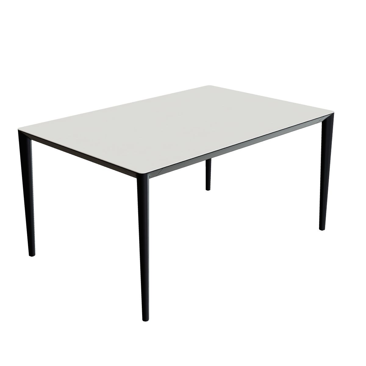 Royal Botania U-Nite Esstisch 150 x 100 cm, Gestell Aluminium anthrazit, Platte Keramik weiß (white)