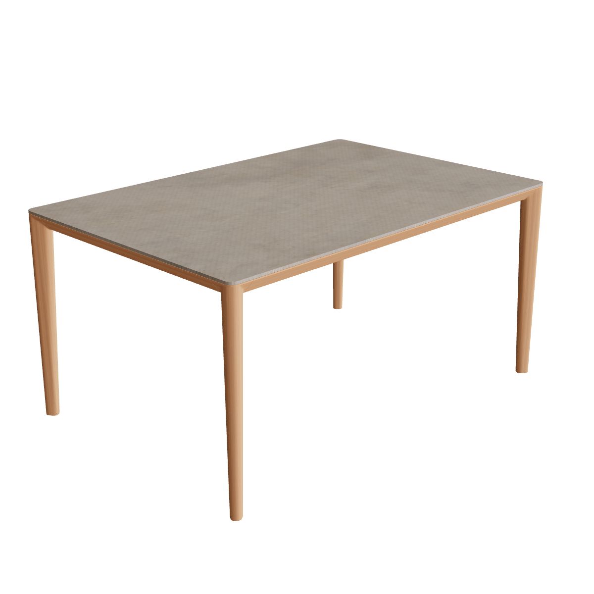 Royal Botania U-Nite Esstisch 150 x 100 cm, Gestell Teak, Platte Keramik graubraun (Terra Sabbia)