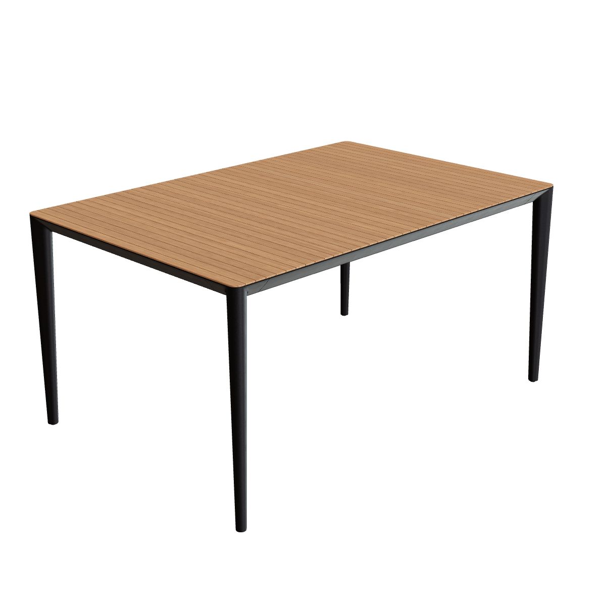 Royal Botania U-Nite Esstisch 150 x 100 cm, Gestell Aluminium bronze, Platte Teak