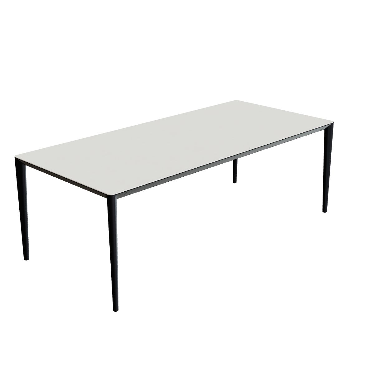 Royal Botania U-Nite Esstisch 220 x 100 cm, Gestell Aluminium anthrazit, Platte Keramik weiß (white)