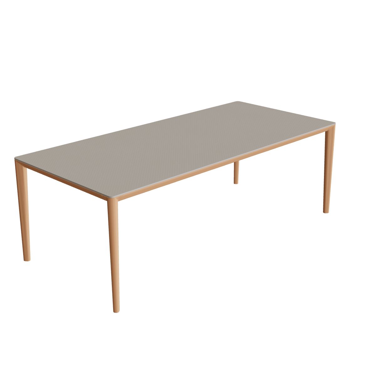 Royal Botania U-Nite Esstisch 220 x 100 cm, Gestell Teak, Platte Keramik perlgrau (Pearl Grey)