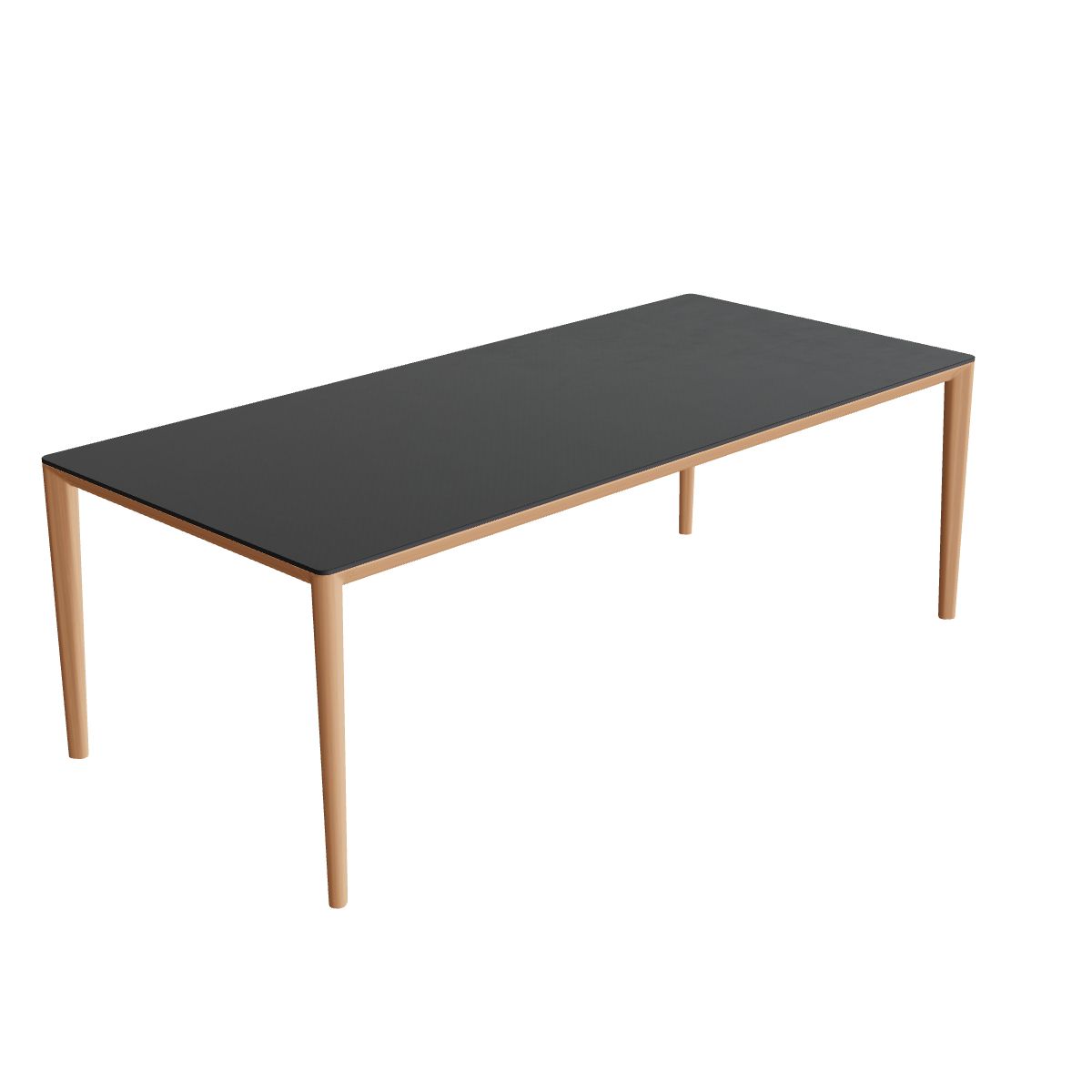 Royal Botania U-Nite Esstisch 220 x 100 cm, Gestell Teak, Platte Keramik schwarz (black)