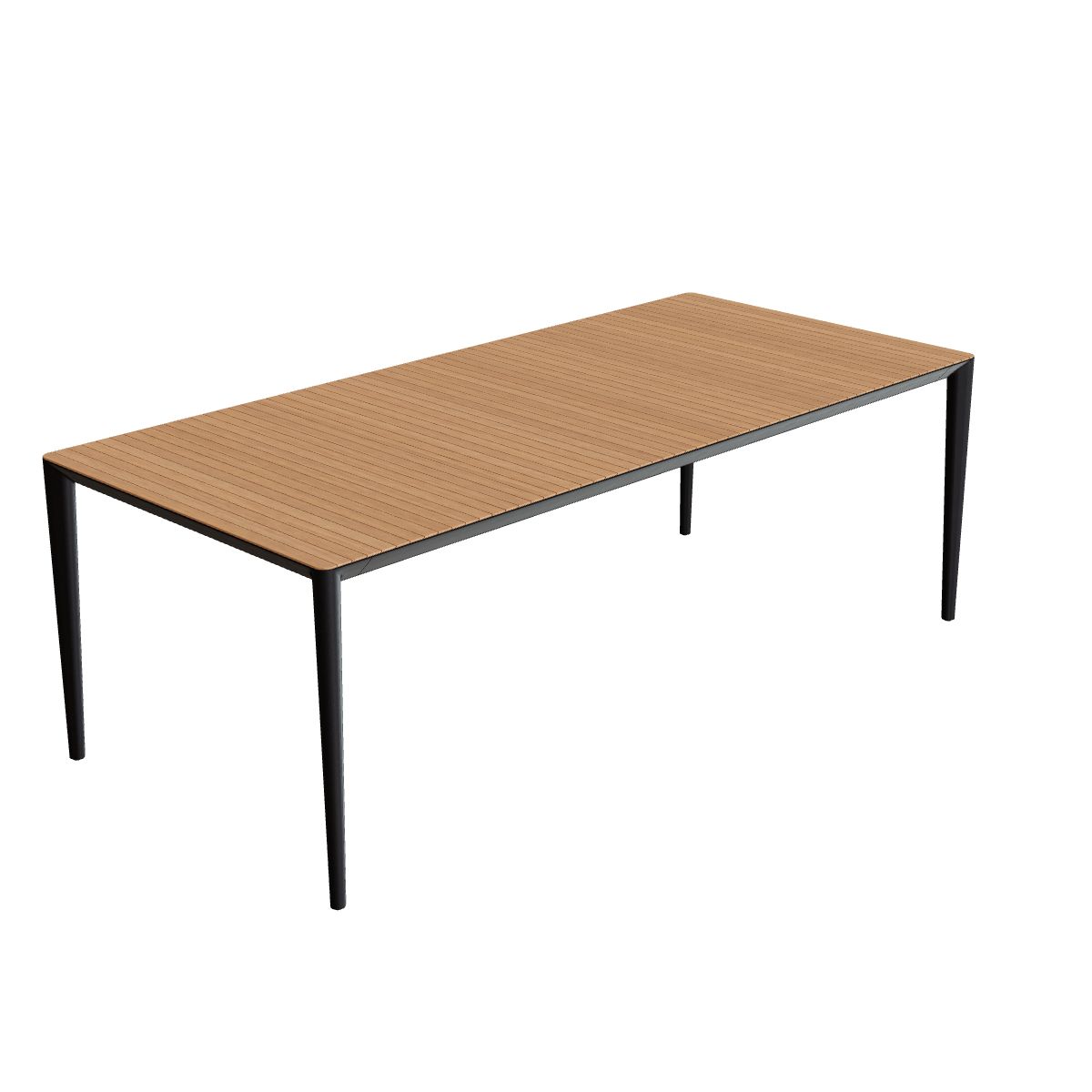 Royal Botania U-Nite Esstisch 220 x 100 cm, Gestell Aluminium bronze, Platte Teak