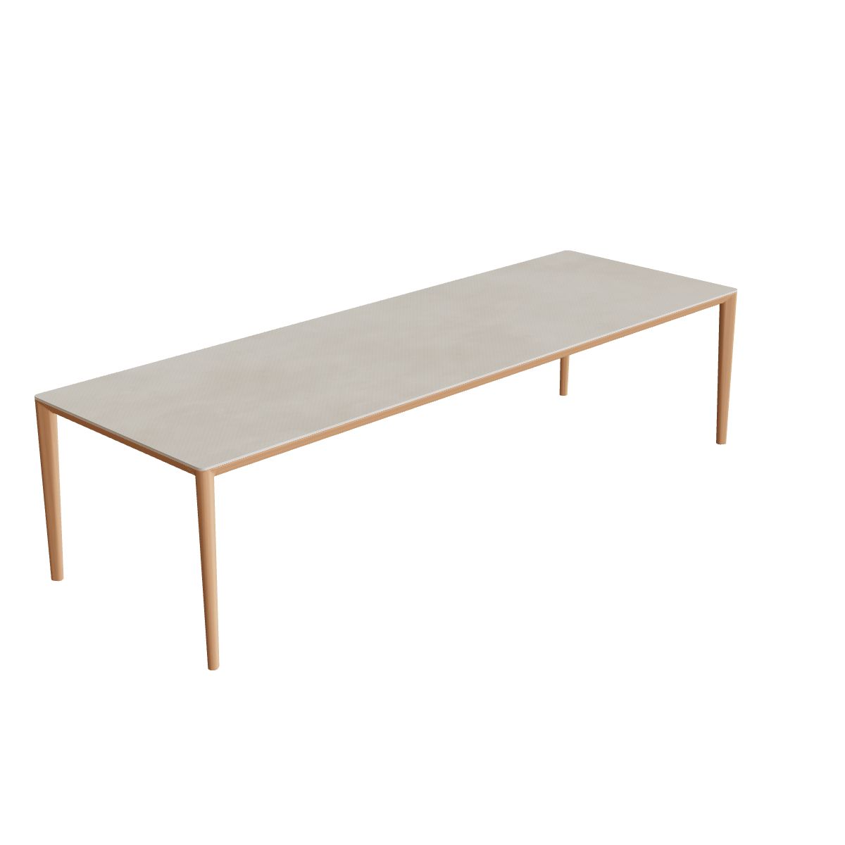 Royal Botania U-Nite Esstisch 300 x 100 cm, Gestell Teak, Platte Keramik zementgrau (Cemento Luminoso)