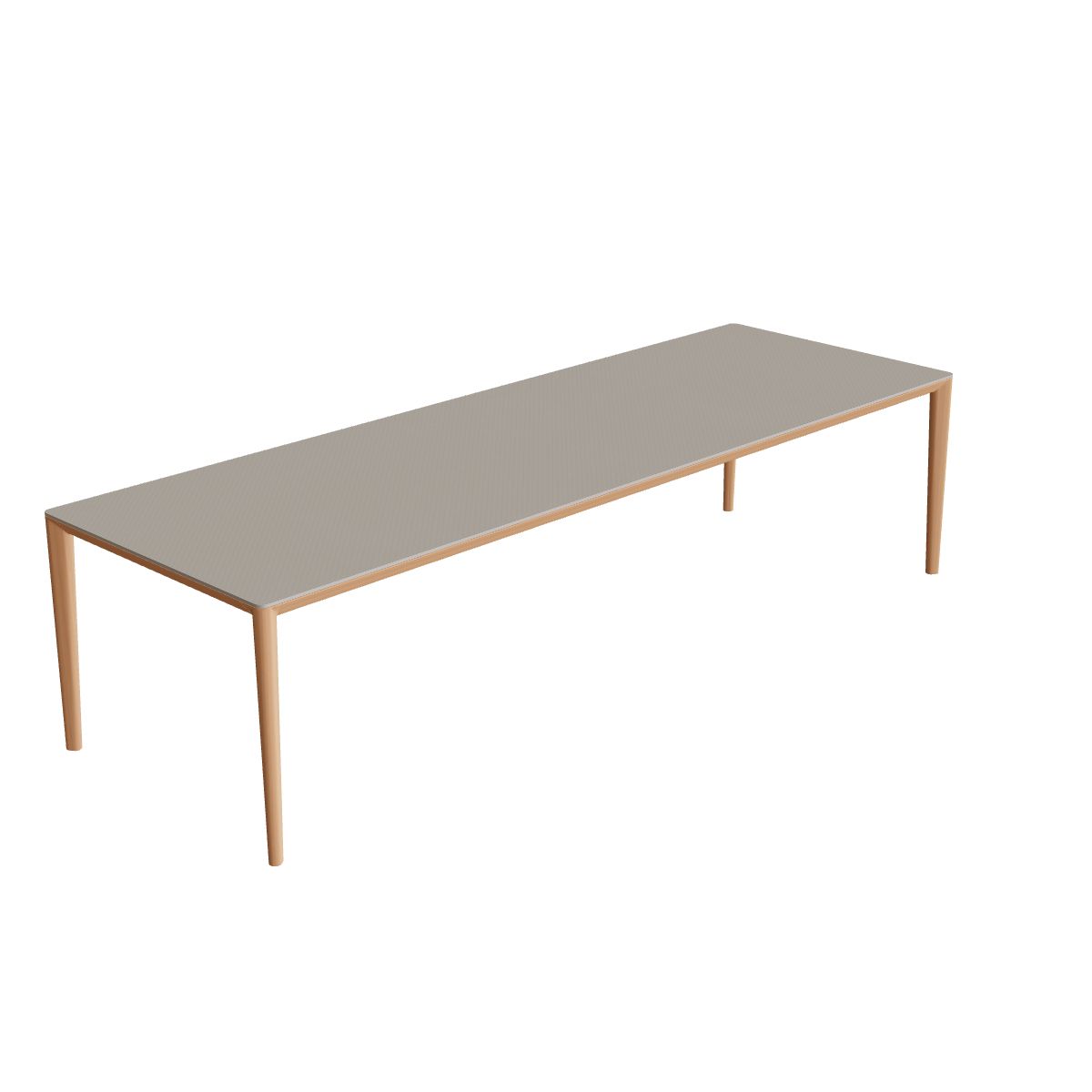 Royal Botania U-Nite Esstisch 300 x 100 cm, Gestell Teak, Platte Keramik perlgrau (Pearl Grey)