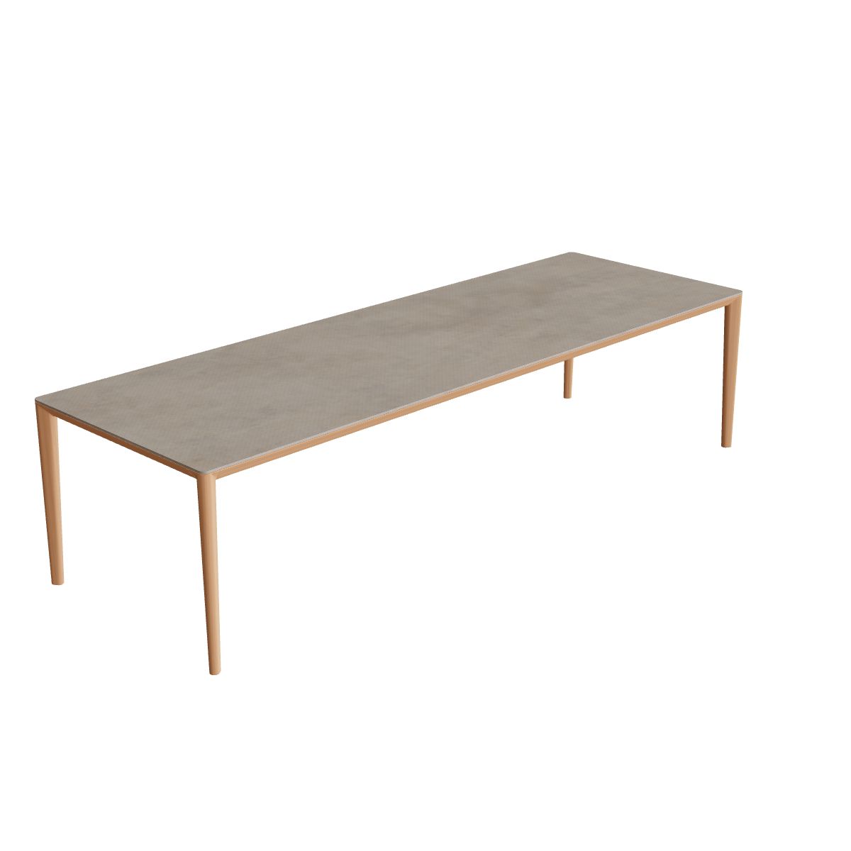 Royal Botania U-Nite Esstisch 300 x 100 cm, Gestell Teak, Platte Keramik graubraun (Terra Sabbia)