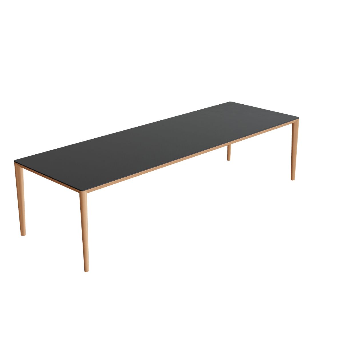 Royal Botania U-Nite Esstisch 300 x 100 cm, Gestell Teak, Platte Keramik schwarz (black)