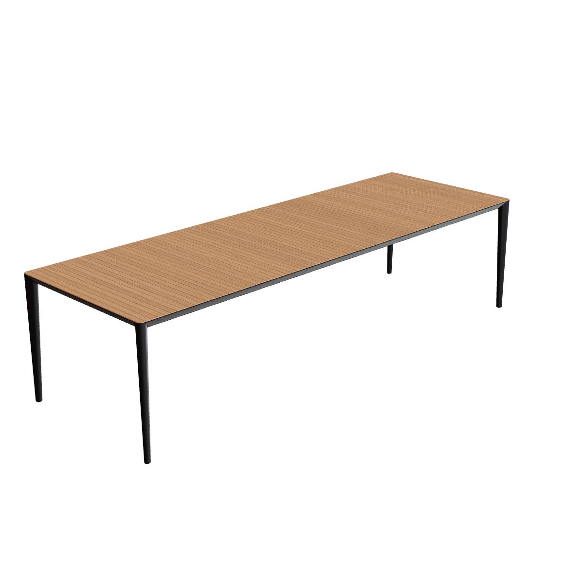 Royal Botania U-Nite Esstisch 300 x 100 cm, Gestell Aluminium bronze, Platte Teak