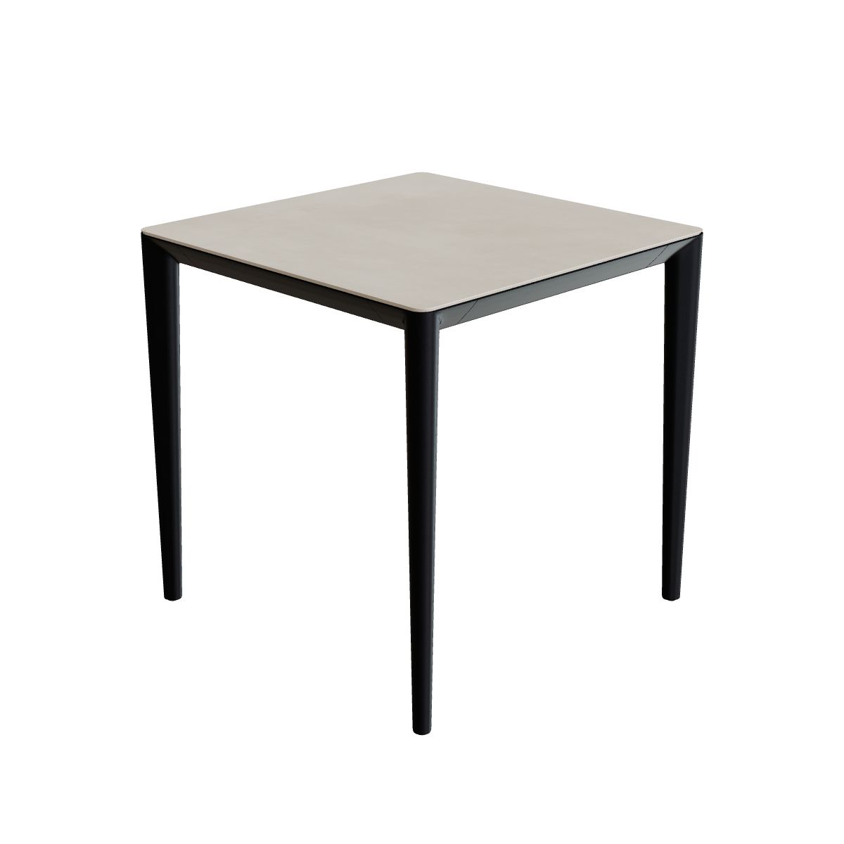 Royal Botania U-Nite Esstisch 75 x 75 cm, Gestell Aluminium anthrazit, Platte Keramik zementgrau (Cemento Luminoso)