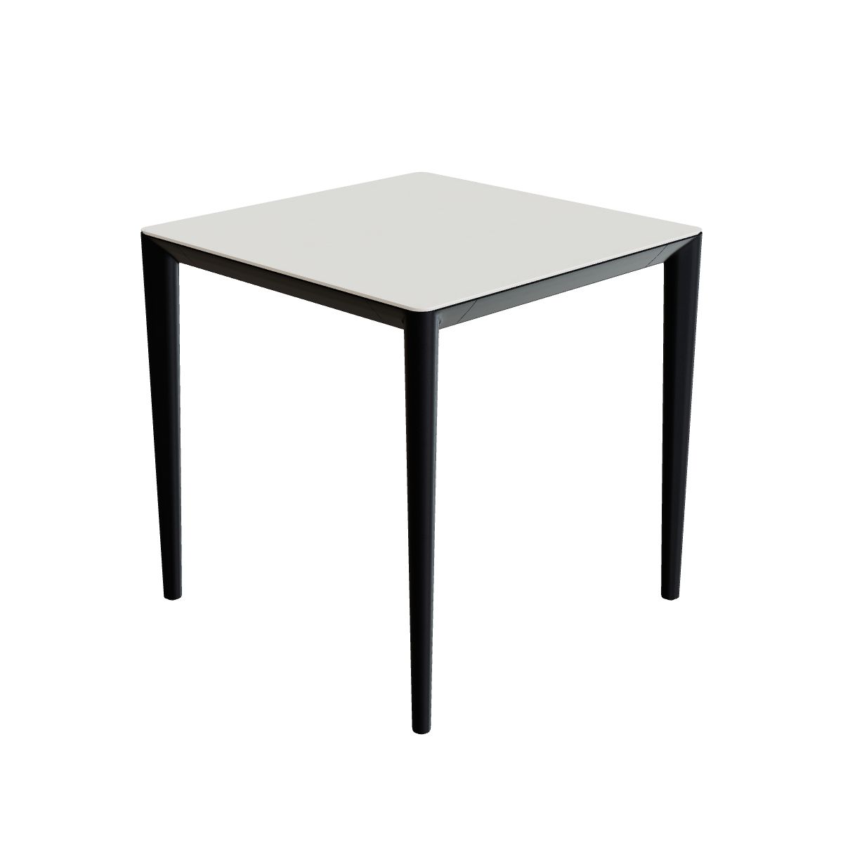 Royal Botania U-Nite Esstisch 75 x 75 cm, Gestell Aluminium anthrazit, Platte Keramik weiß (white)