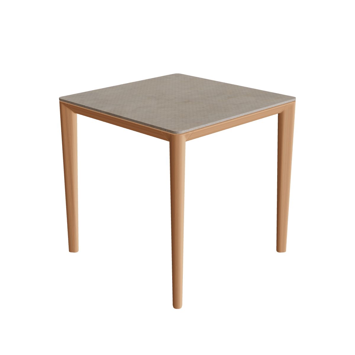 Royal Botania U-Nite Esstisch 75 x 75 cm, Gestell Teak, Platte Keramik graubraun (Terra Sabbia)