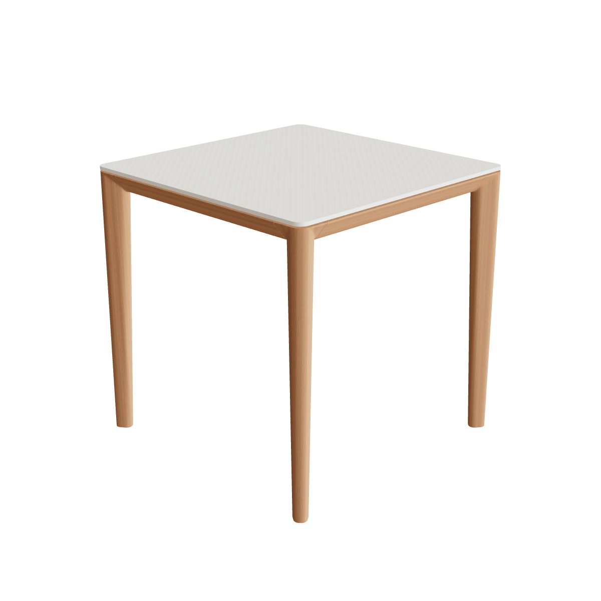 Royal Botania U-Nite Esstisch 75 x 75 cm, Gestell Teak, Platte Keramik weiß (white)