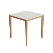 Royal Botania U-Nite Esstisch 75 x 75 cm, Gestell Teak, Platte Keramik weiß (white)