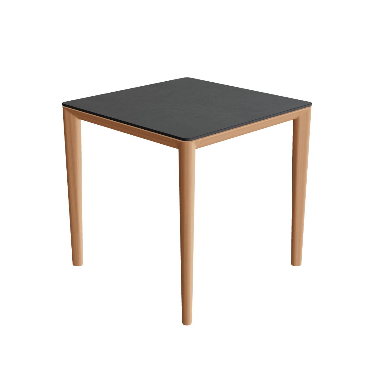 Royal Botania U-Nite Esstisch 75 x 75 cm, Gestell Teak, Platte Keramik schwarz (black)