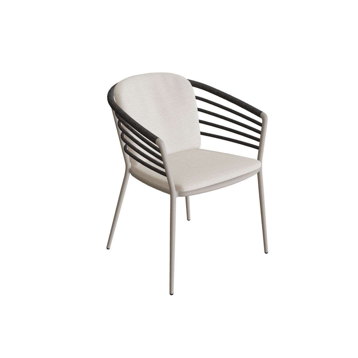 Royal Botania Archy Stuhl, Gestell pebble, Bespannung perlgrau (pearl grey), Sleeves bronze