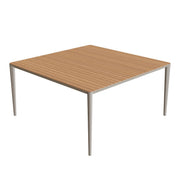 Royal Botania U-Nite Esstisch 150 x 150 cm, Gestell Aluminium pebble, Platte Teak