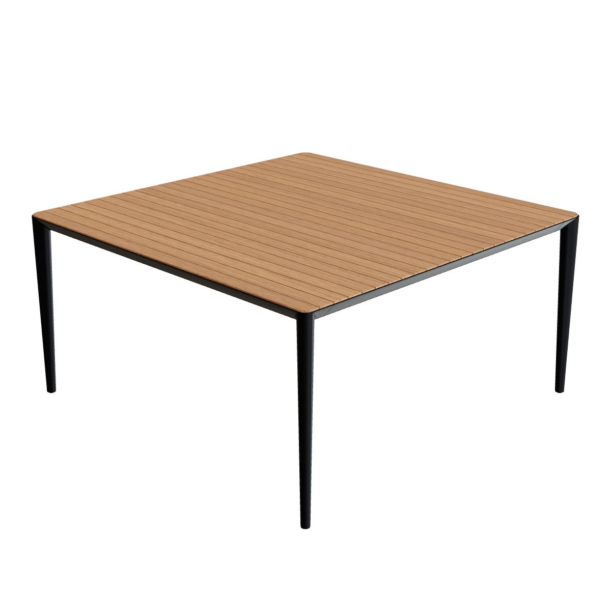 Royal Botania U-Nite Esstisch 150 x 150 cm, Gestell Aluminium anthrazit, Platte Teak