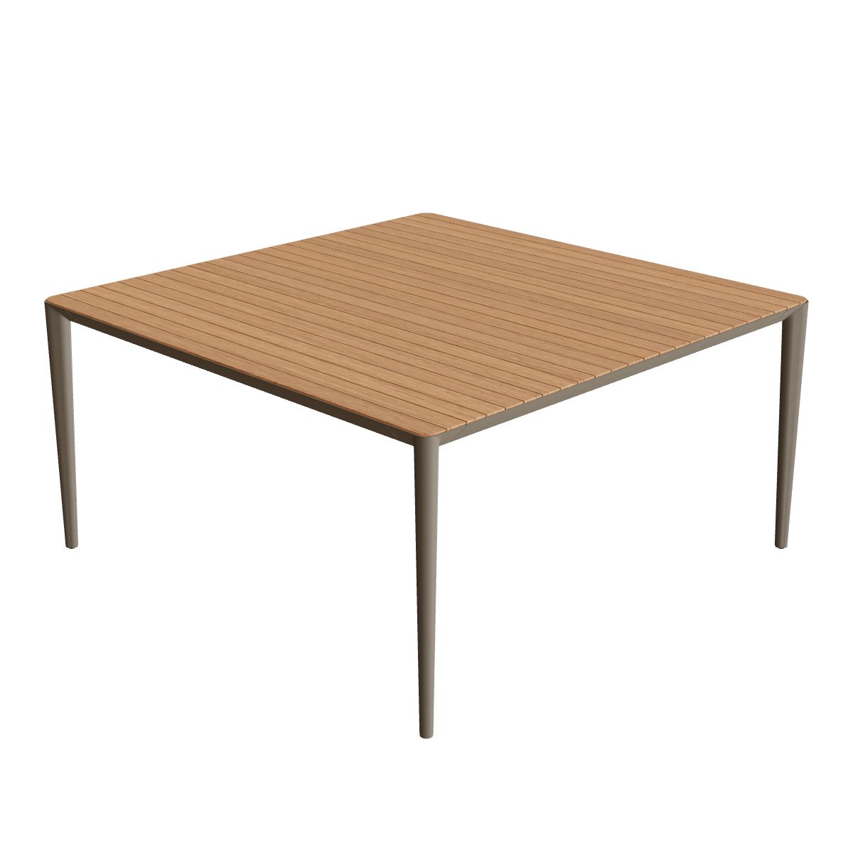 Royal Botania U-Nite Esstisch 150 x 150 cm, Gestell Aluminium sand, Platte Teak