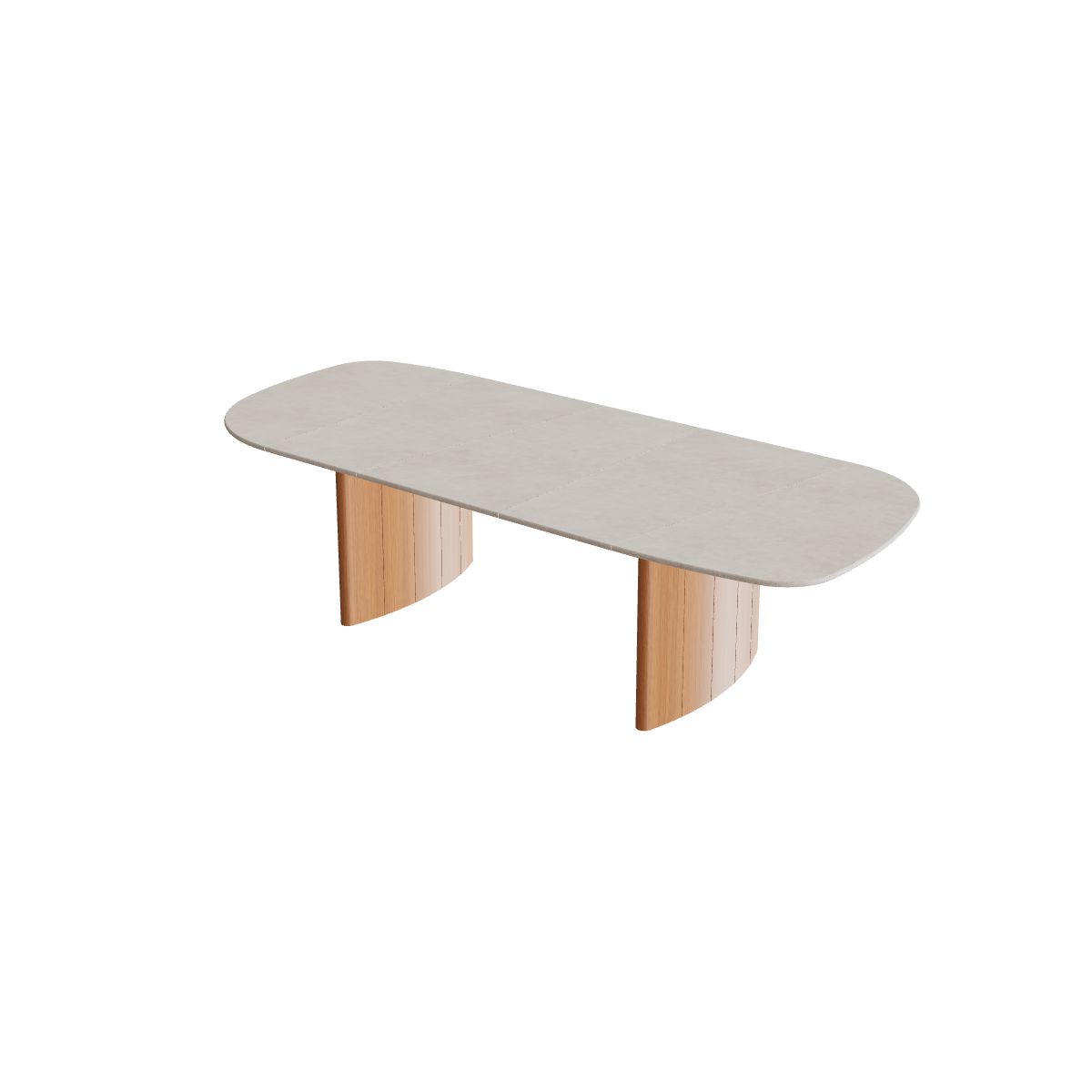 Royal Botania Regaliz Segmenttisch 310 x 130 cm, Esstisch, Fuß Teak geölt, Keramik grau gesprenkelt (Sienna Arena)