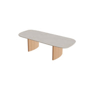 Royal Botania Regaliz Segmenttisch 310 x 130 cm, Esstisch, Fuß Teak, Keramik grau gesprenkelt (Sienna Arena)