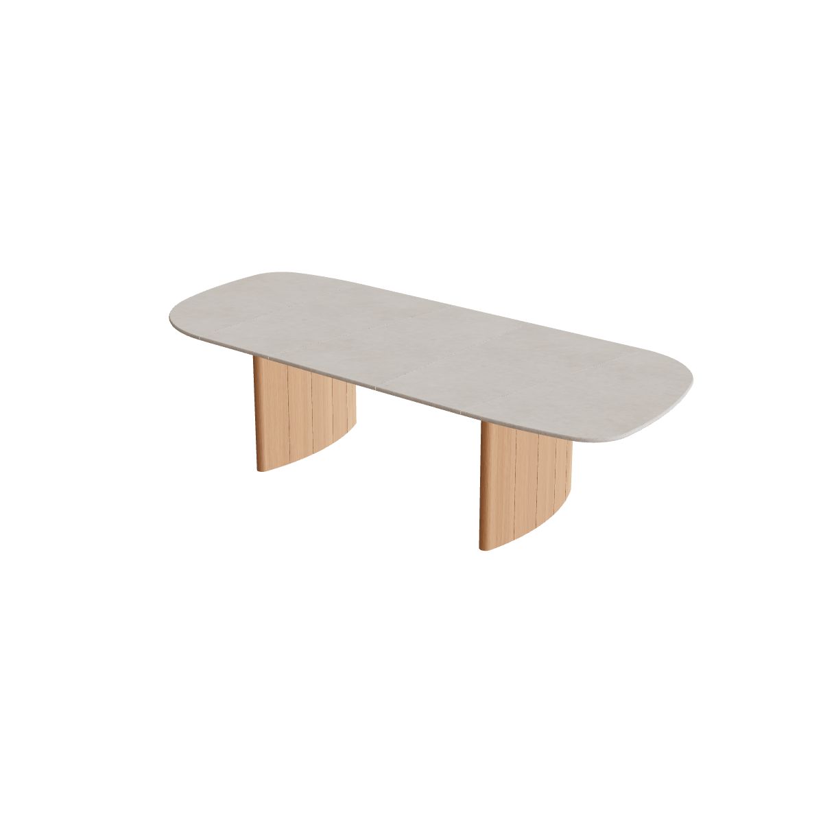 Royal Botania Regaliz Segmenttisch 310 x 130 cm, Esstisch, Fuß Teak, Keramik grau gesprenkelt (Sienna Arena)