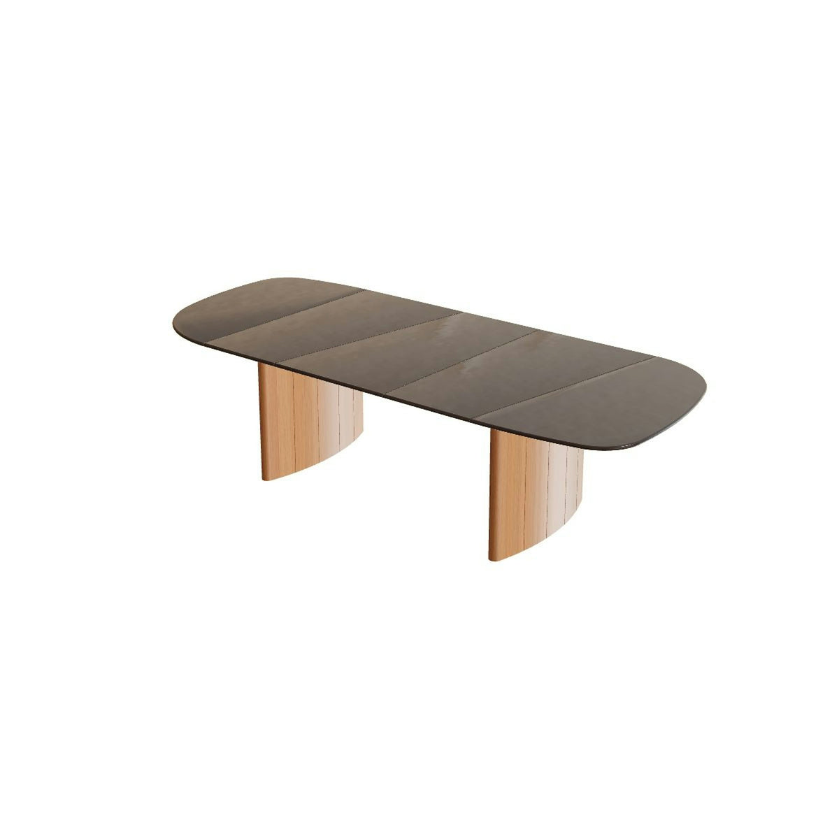 Royal Botania Regaliz Segmenttisch 310 x 130 cm – Esstisch, H 75 cm · Teak geölt · Glas Ondula bronzo
