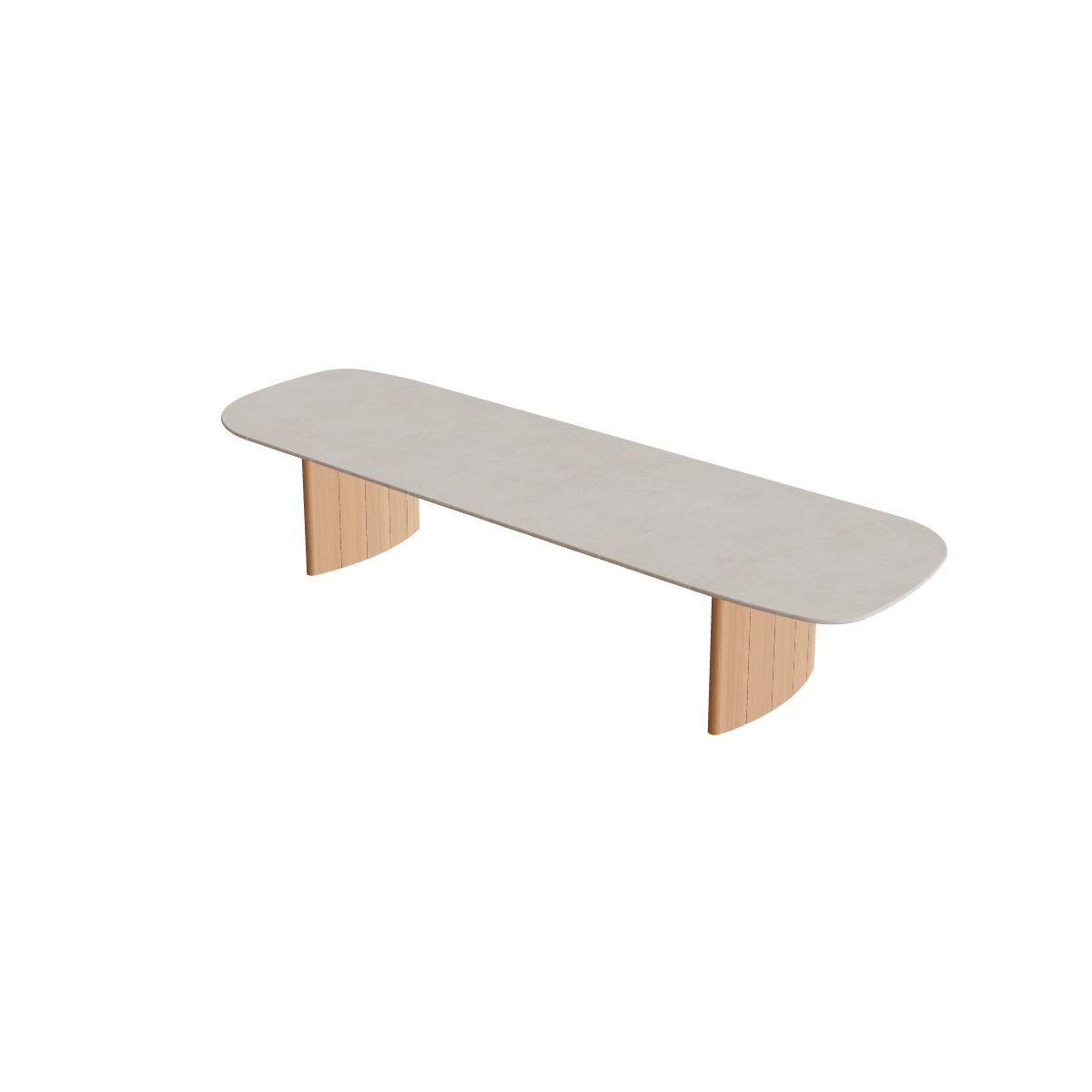 Royal Botania Regaliz Segmenttisch 430 x 130 cm, Esstisch, Fuß Teak, Keramik grau gesprenkelt (Sienna Arena)