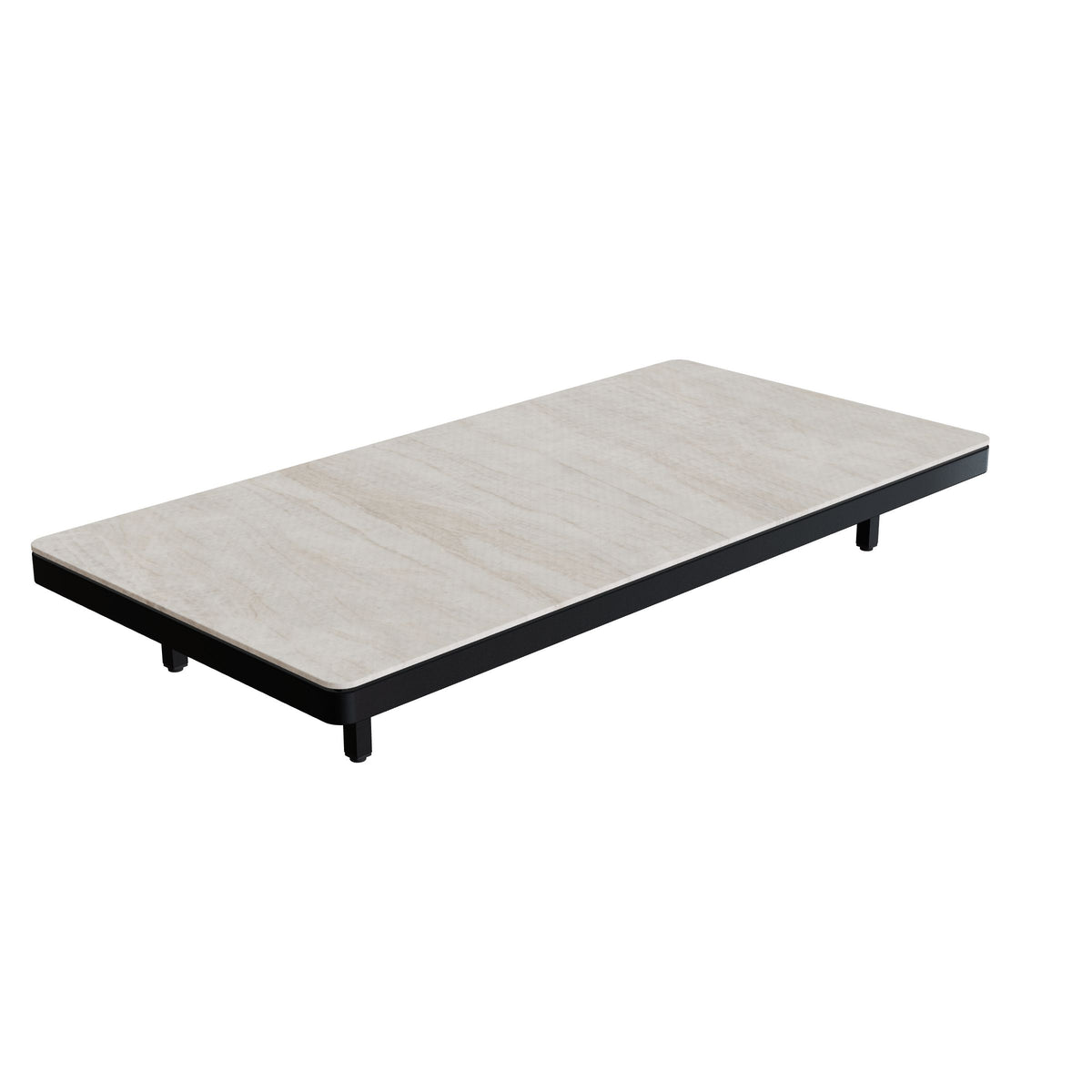 Royal Botania Alura Lounge Tisch 160 × 80 cm, Tischmodul (Sockelhöhe), Gestell anthrazit, Keramik grau-braun geädert (Strato Quartz)