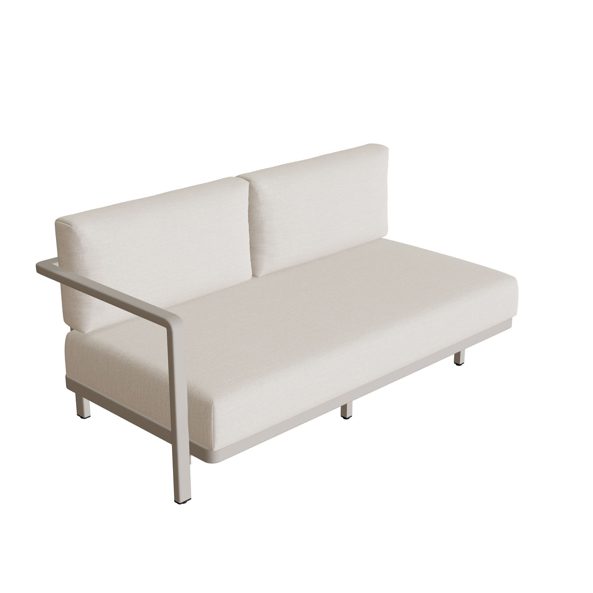 Royal Botania Alura Lounge Zweisitzer Armlehne rechts, Gestell pebble, Bespannung perlgrau (pearl grey)