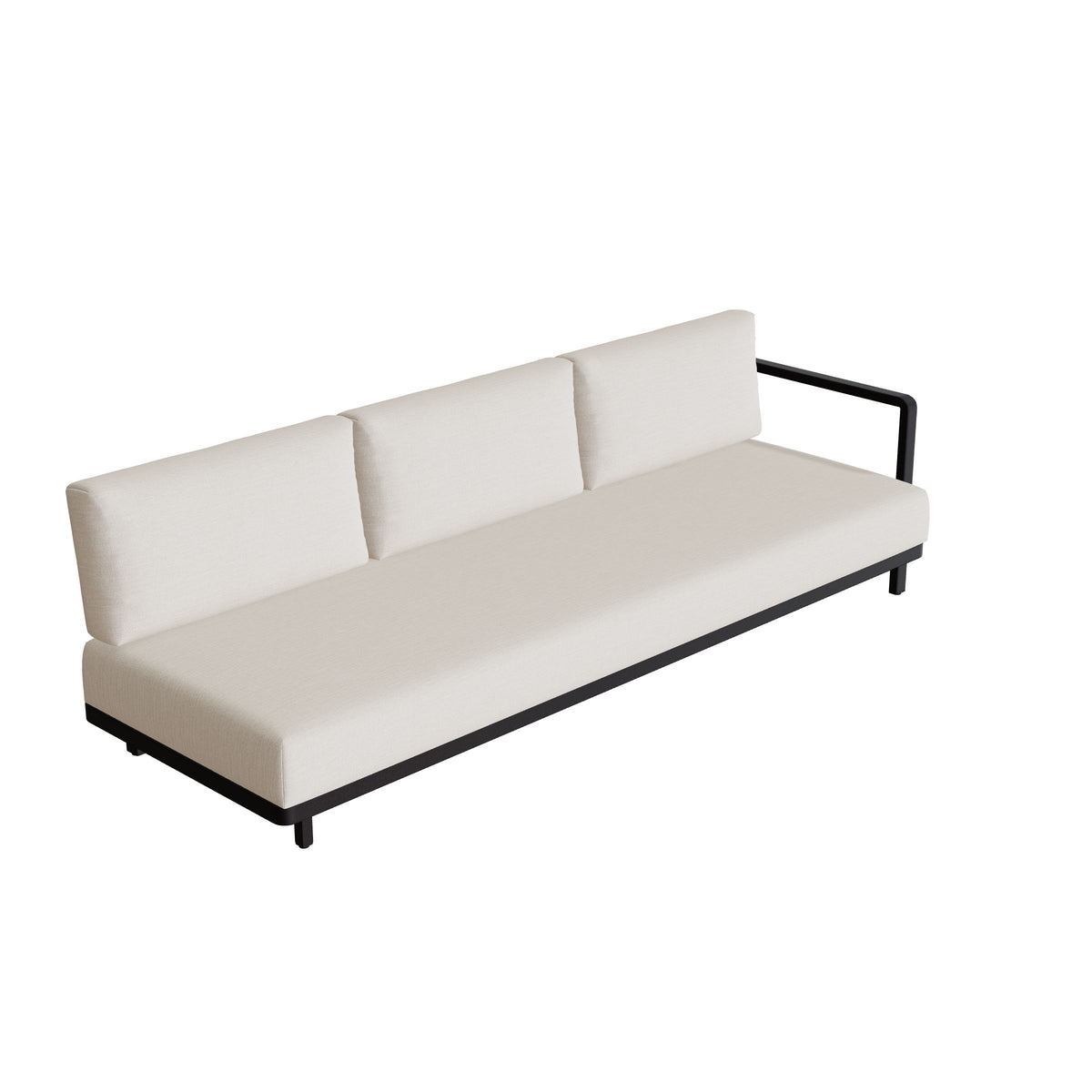 Royal Botania Alura Lounge Dreisitzer Armlehne links, Gestell bronze, Bespannung graphit (graphite)