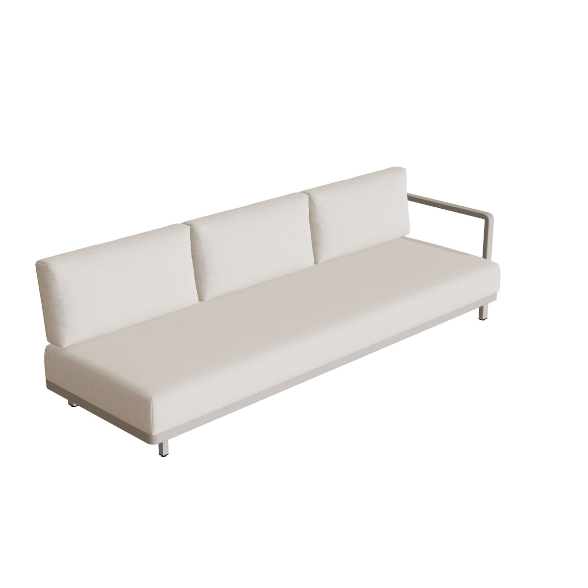 Royal Botania Alura Lounge Dreisitzer Armlehne links, Gestell pebble, Bespannung perlgrau (pearl grey)