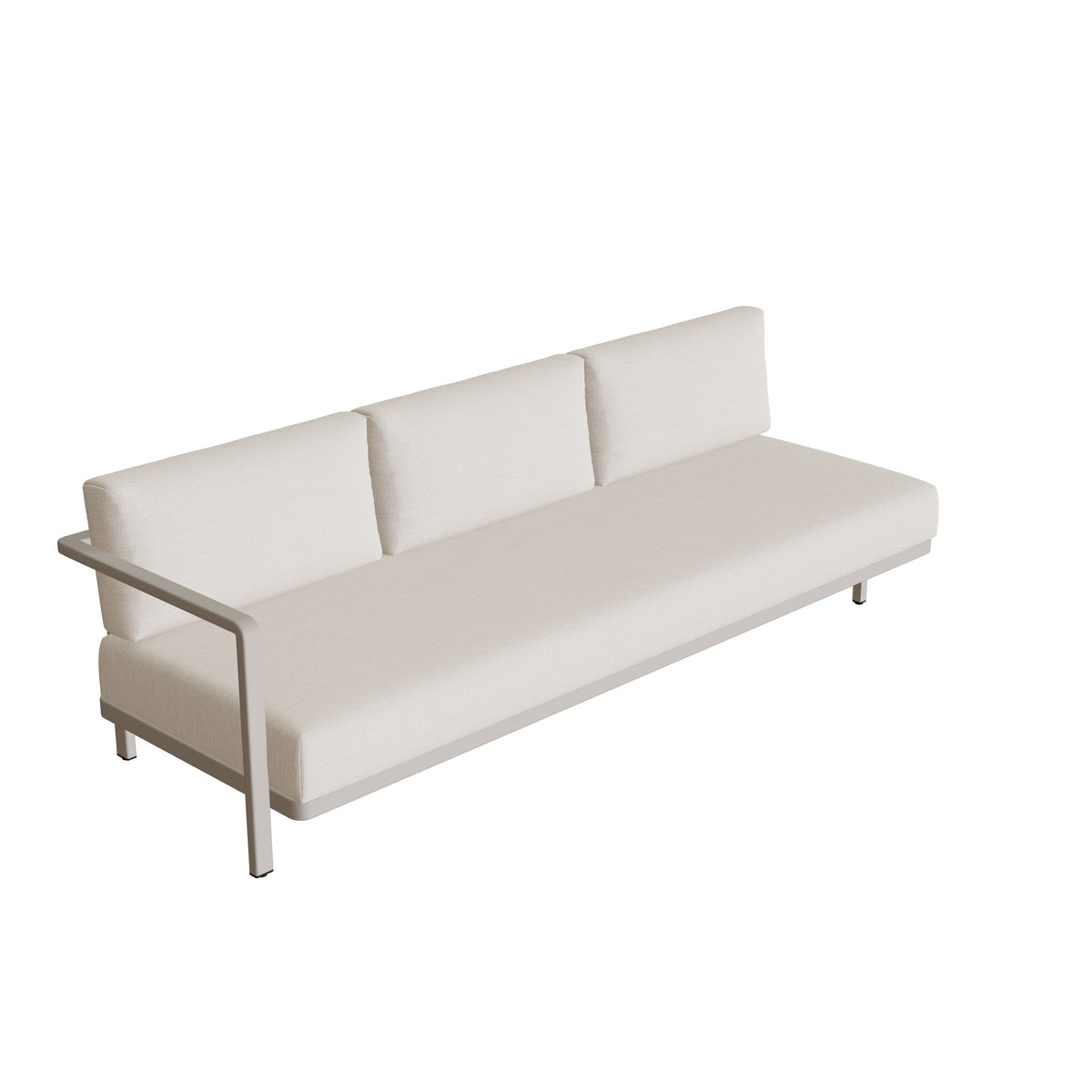 Royal Botania Alura Lounge Dreisitzer Armlehne rechts, Gestell pebble, Bespannung perlgrau (pearl grey)