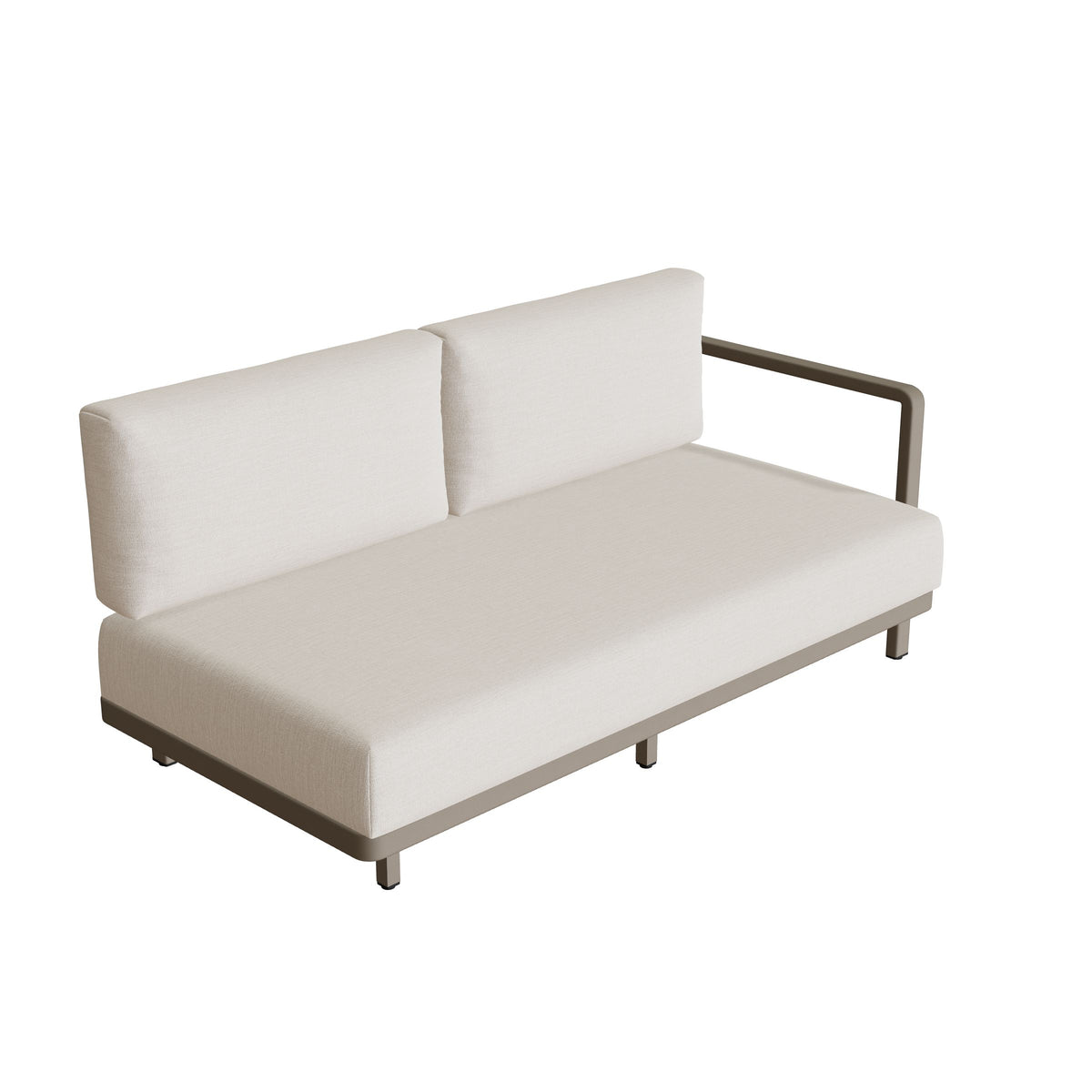 Royal Botania Alura Lounge Zweisitzer Armlehne links, Gestell sand, Bespannung perlgrau (pearl grey)
