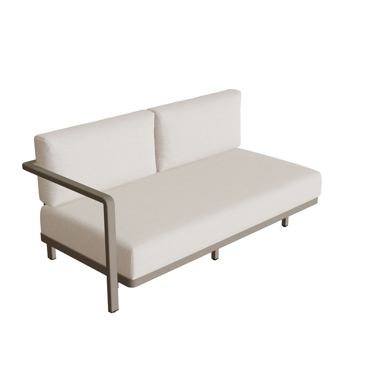 Royal Botania Alura Lounge Zweisitzer Armlehne rechts, Gestell sand, Bespannung perlgrau (pearl grey)
