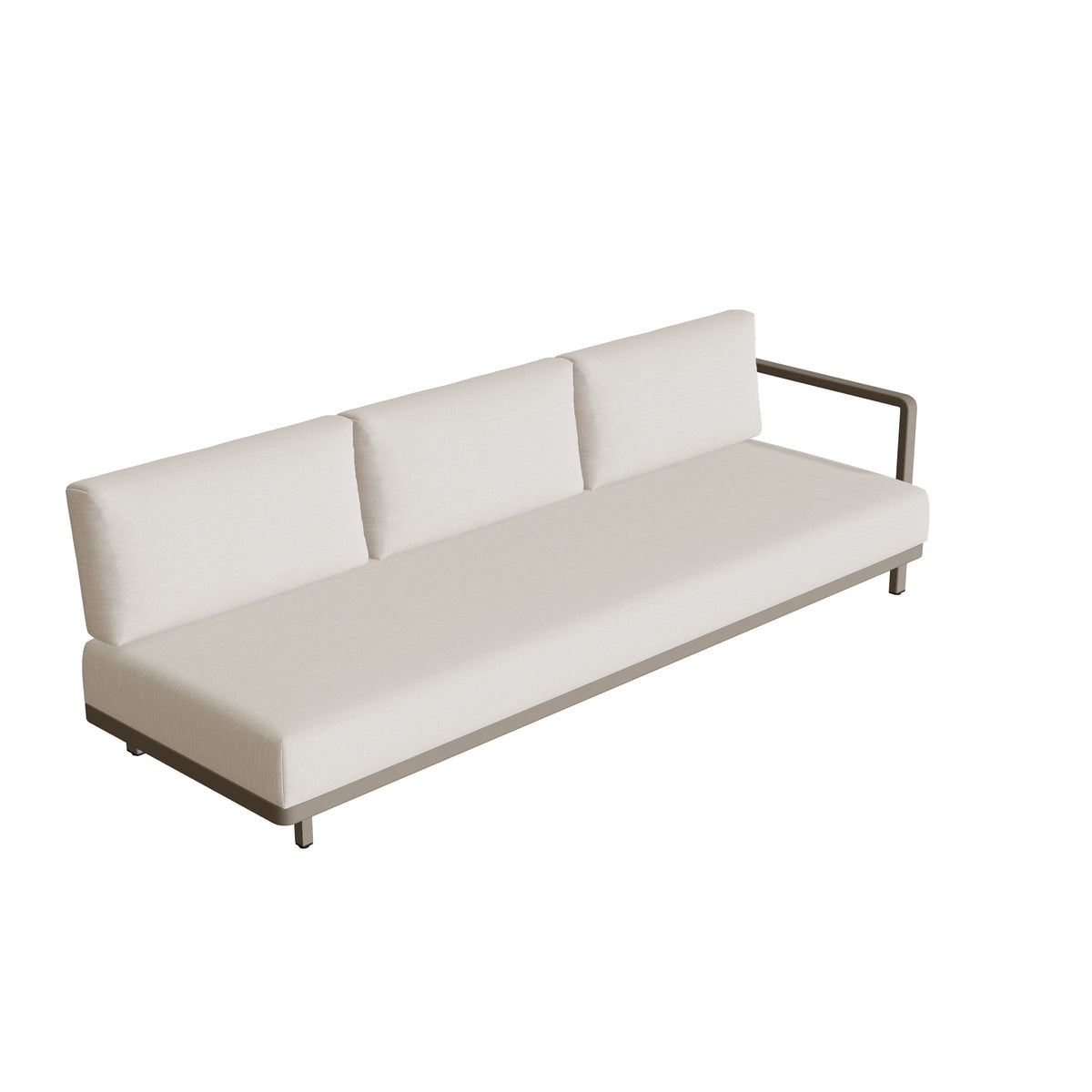 Royal Botania Alura Lounge Dreisitzer Armlehne links, Gestell sand, Bespannung perlgrau (pearl grey)