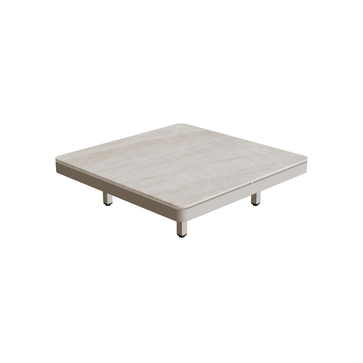 Royal Botania Alura Lounge Tisch 80 × 80 cm, Tischmodul (Sockelhöhe), Gestell pebble, Keramik grau-braun geädert (Strato Quartz)